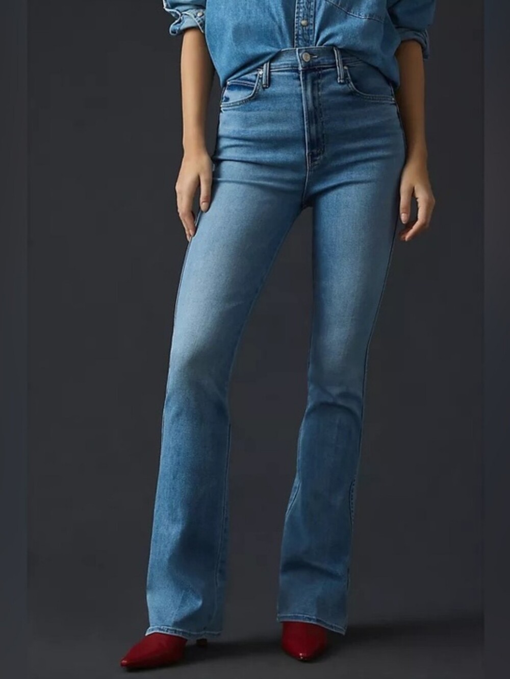 Mother High Waisted Smokin Double Heel in County Line
